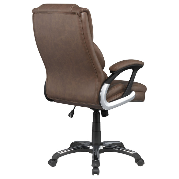 Nerris Upholstered Adjustable Home Office Desk Chair Brown