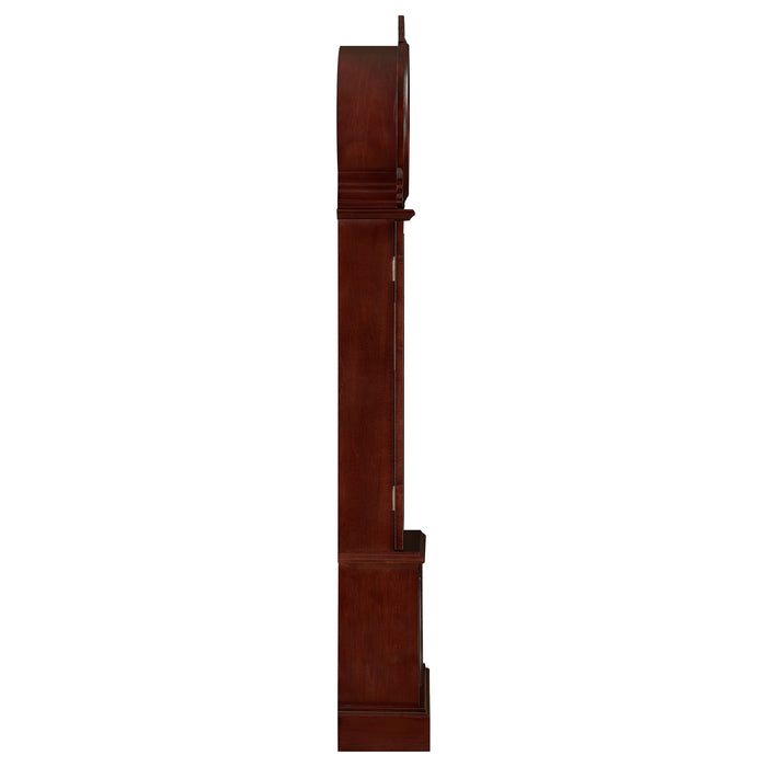 Narcissa Grandfather Clock with Adjustable Chime Brown Red