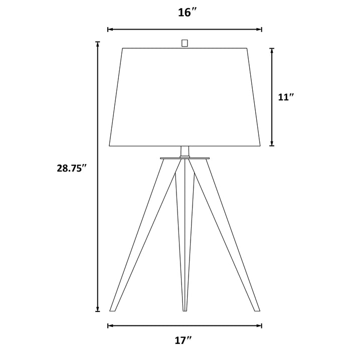 Sabat 29-inch Empire Shade Tripod Beside Table Lamp Black