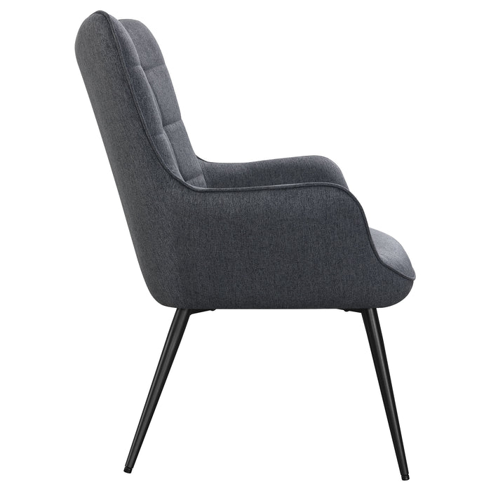 Isla Upholstered Flared Arm Tufted Accent Chair Grey