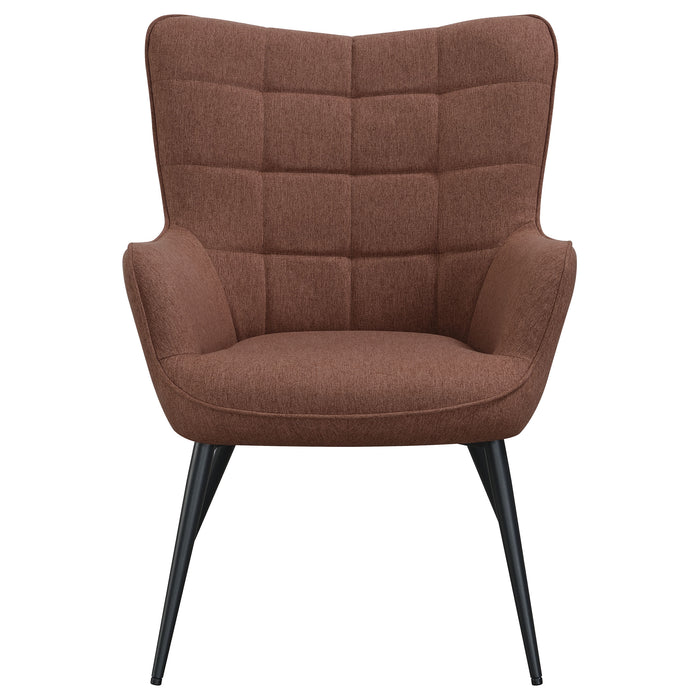 Isla Upholstered Flared Arm Tufted Accent Chair Rust