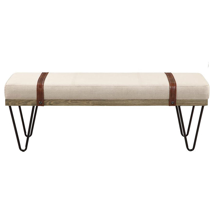 Austin Fabric Upholstered Accent Bench Beige