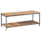 Gerbera Accent Bench with Slat Shelf Natural and Gunmetal