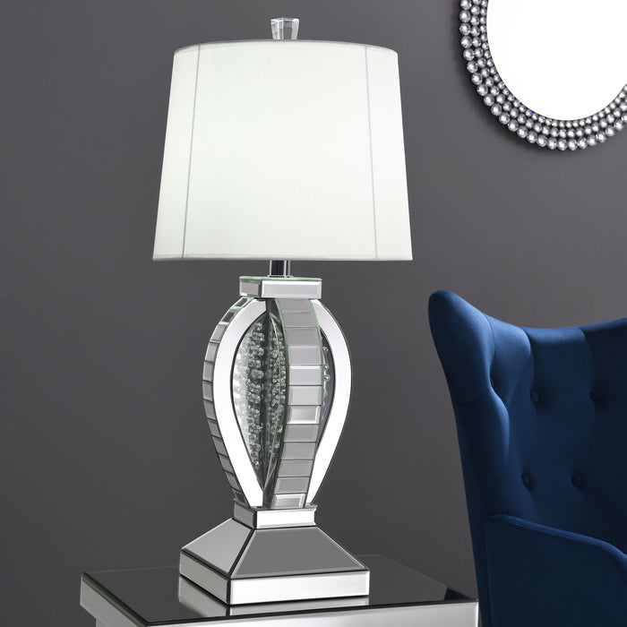 Klein 31-inch Empire Mirrored Acrylic Table Lamp Silver