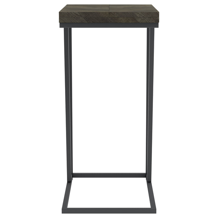 Carly Expandable Engineered Wood C-Shaped Side Table Grey