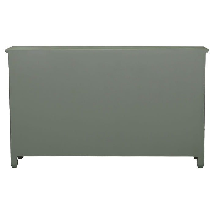 Madeline 3-drawer Scrollwork Accent Cabinet Antique Green