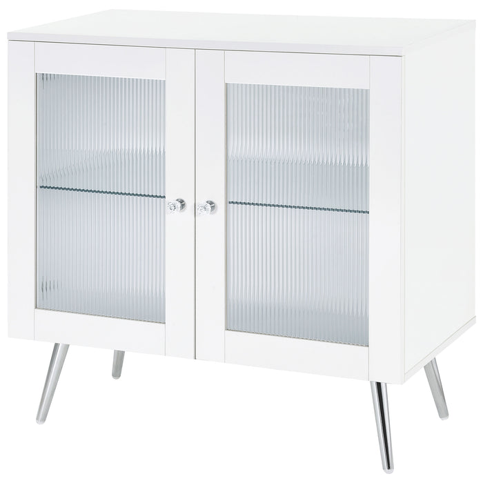 Nieta 2-door Engineered Wood Accent Cabinet White High Gloss