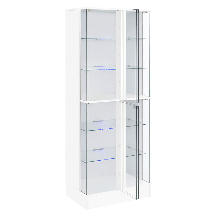 Cabra 4-door LED Curio Display Cabinet White High Gloss