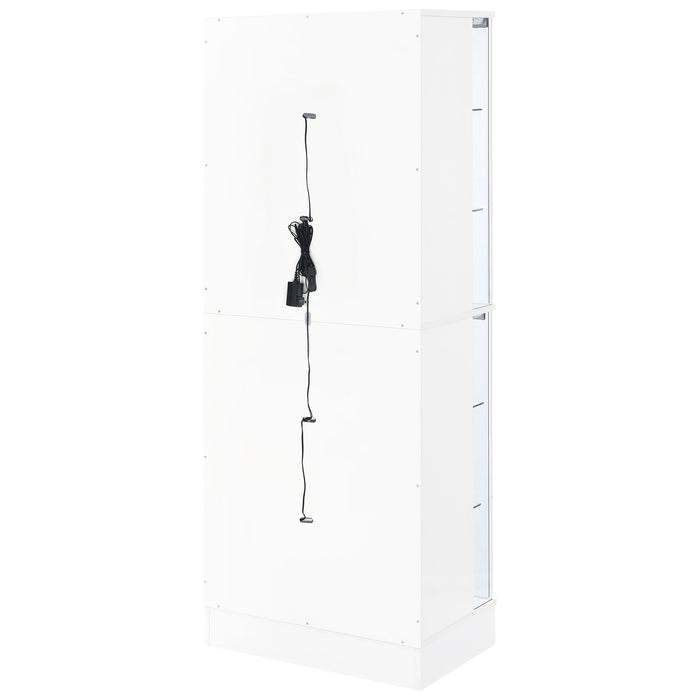 Cabra 4-door LED Curio Display Cabinet White High Gloss