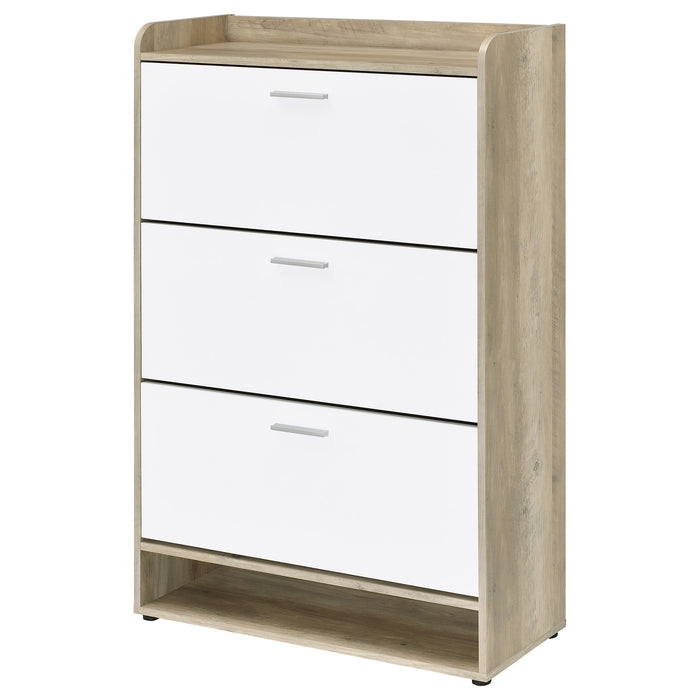 Denia 3-tier Engineered Wood Shoe Cabinet White