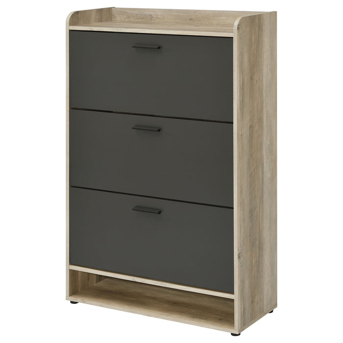 Denia 3-tier Engineered Wood Shoe Cabinet Grey