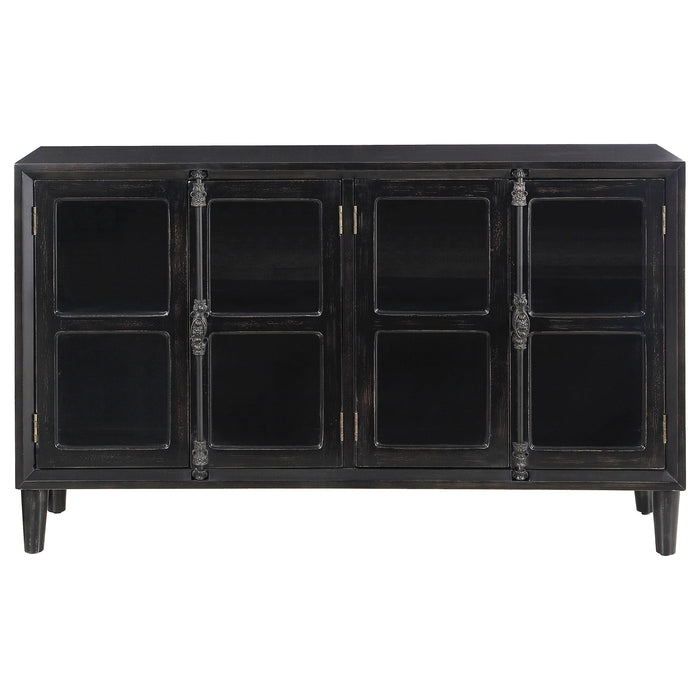 Sylvia 4-door Accent Cabinet Black