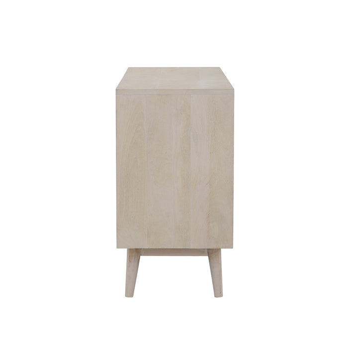 Ixora 2-door Wood Accent Cabinet White Washed and Black