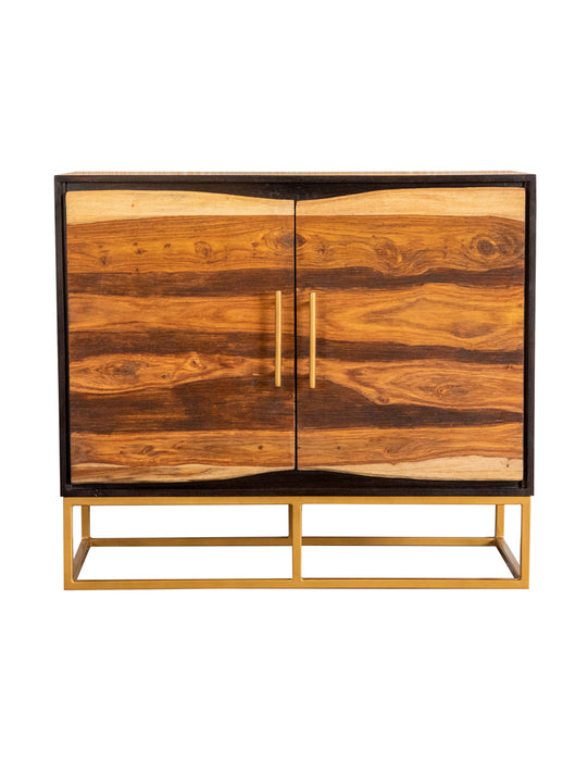 Zara 2-door 40" Wood Accent Storage Cabinet Black Walnut