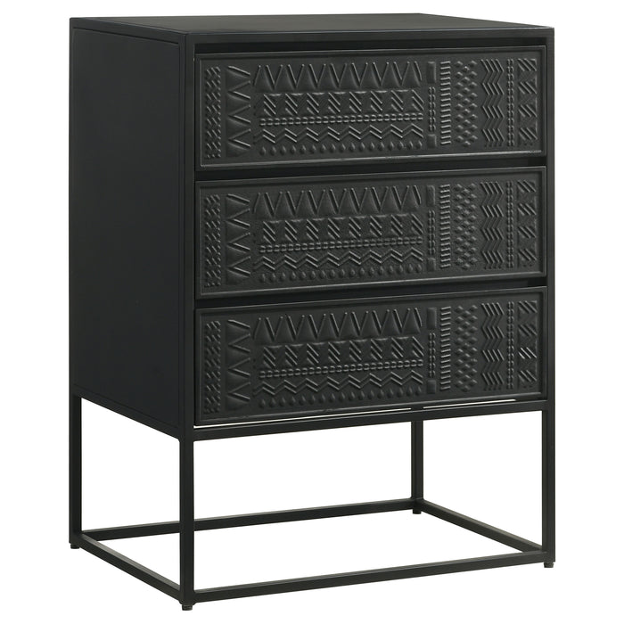 Alcoa 3-drawer Multi-Purpose Tall Accent Cabinet Black