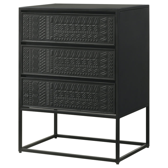 Alcoa 3-drawer Multi-Purpose Tall Accent Cabinet Black