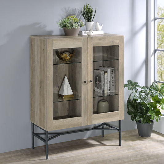 Bonilla 2-door Engineered Wood Cabinet Distressed Pine