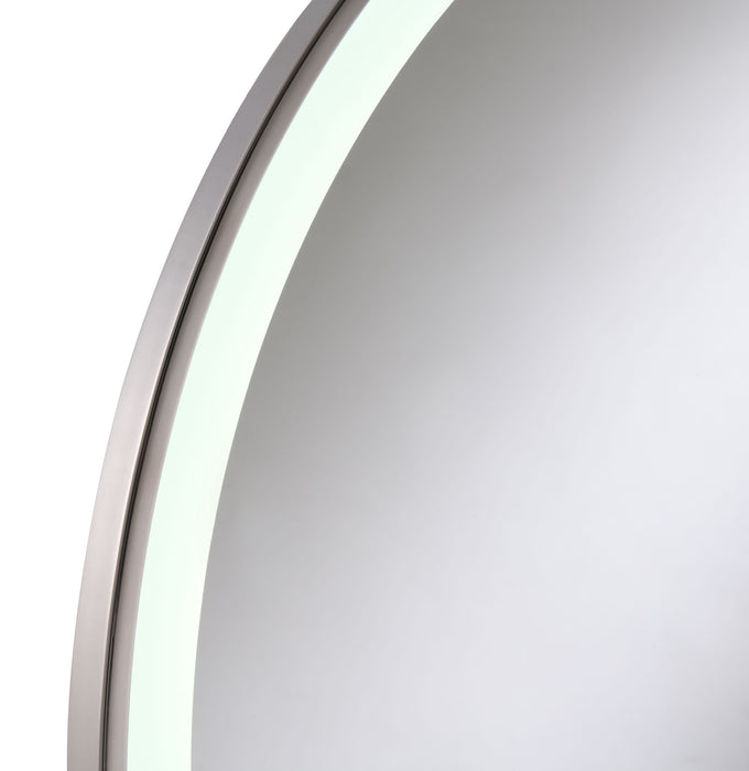 Jocelyn Round LED Vanity Mirror White Marble Base Chrome