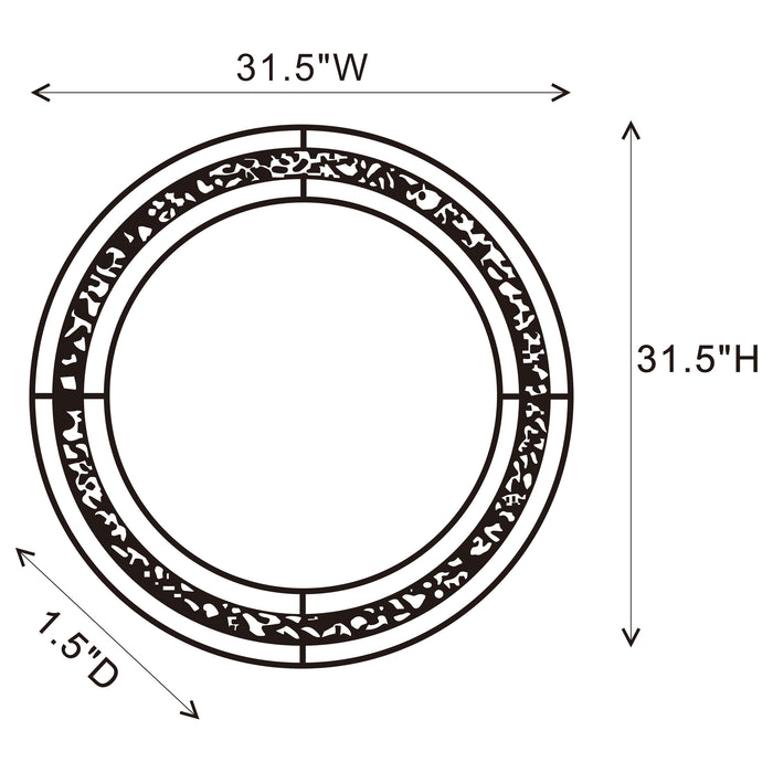 Lixue 32 x 32 Inch Round Wall Mirror LED Lighting Silver