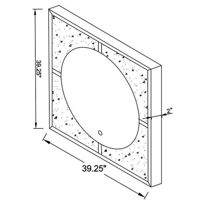 Theresa 39 x 39 Inch Wall Mirror with LED Lighting Silver