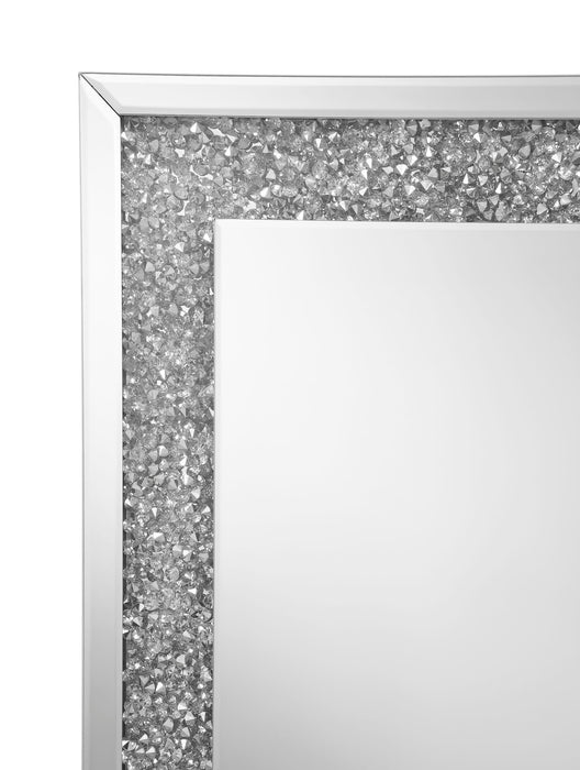 Valerie 24 x 36 Inch Acrylic Crystal Wall Mirror Silver