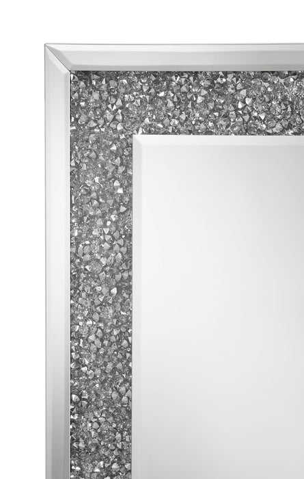 Valerie 24 x 63 Inch Acrylic Crystal Floor Mirror Silver