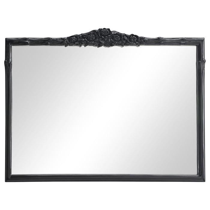 Sylvie 40 x 30 Inch French Provincial Mantle Mirror Black