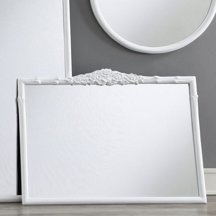 Sylvie 40 x 30 Inch French Provincial Mantle Mirror White