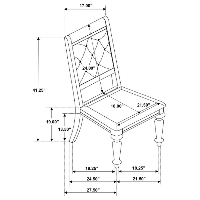 Bling Game Dining Side Chair Metallic Platinum (Set of 2)